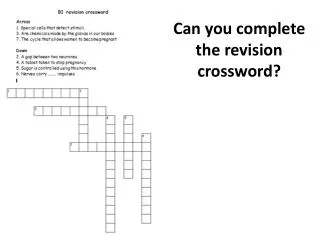 Can you complete the revision crossword?