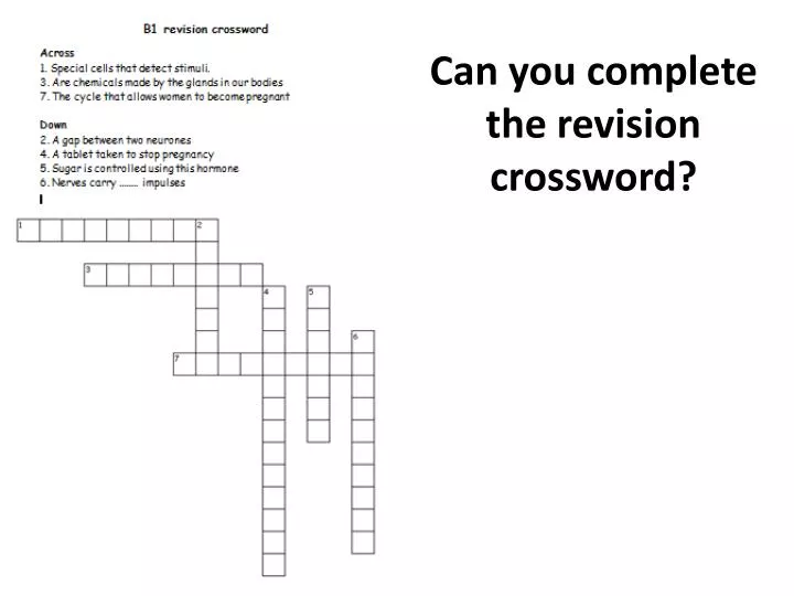 can you complete the revision crossword