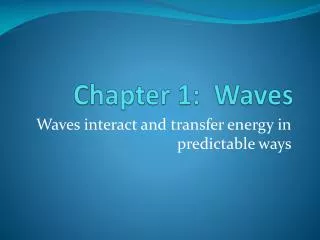 Chapter 1: Waves