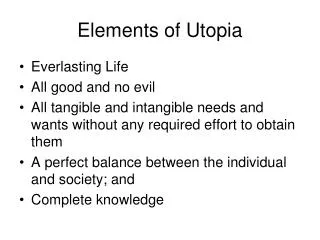 Elements of Utopia