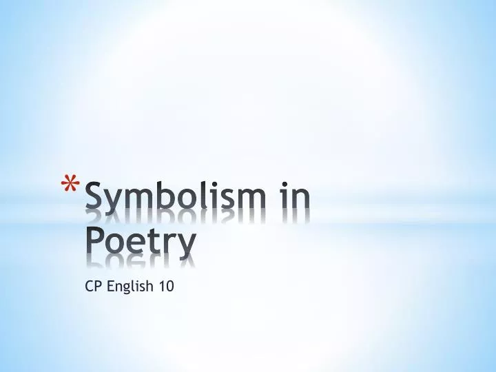 symbolism in poetry