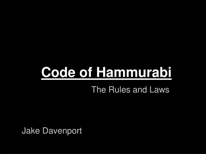 code of hammurabi