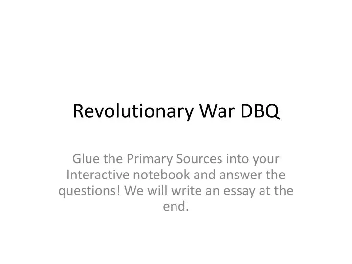 revolutionary war dbq