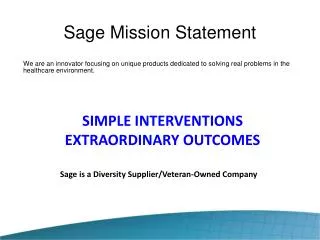 Sage Mission Statement