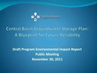 Central Basin Groundwater Storage Plan: A Blueprint for Future Reliability