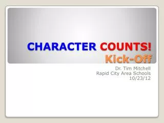 character counts kick off
