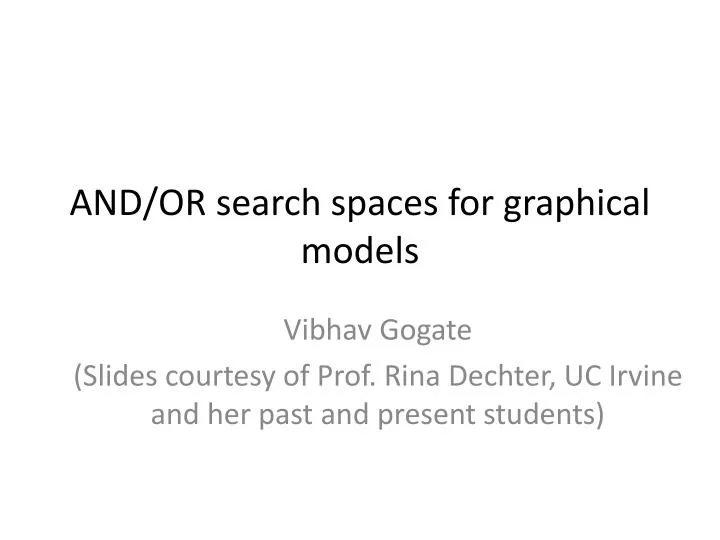 and or search spaces for graphical models