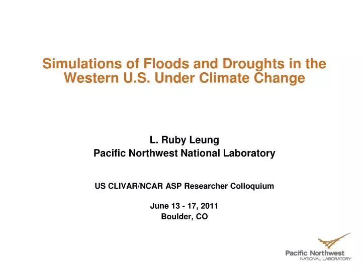 simulations of floods and droughts in the western u s under climate change