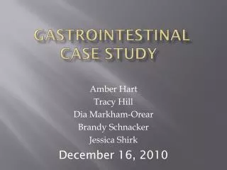 Gastrointestinal case study