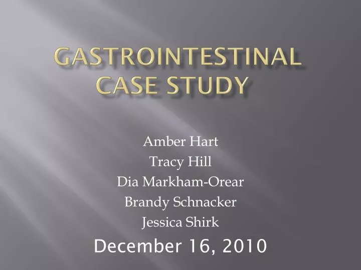 gastrointestinal nursing case study