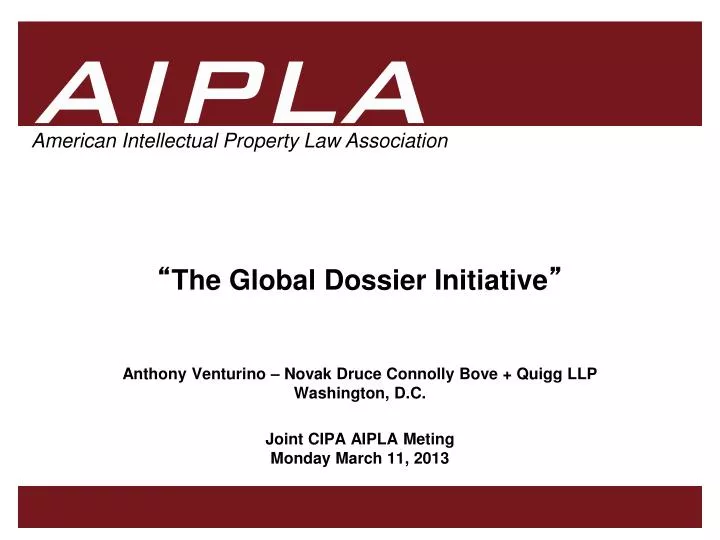 the global dossier initiative