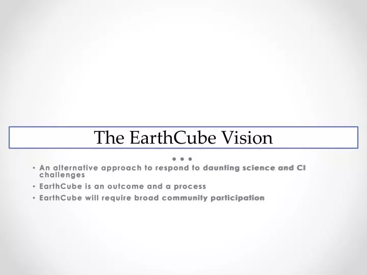 earthcube vision