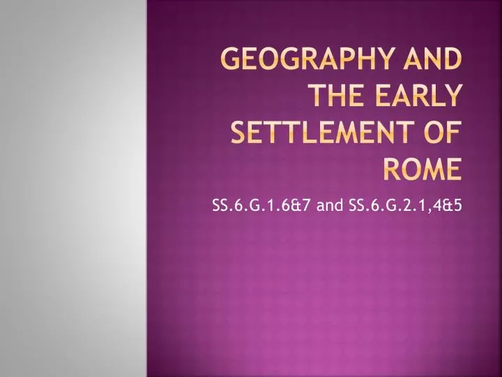geography and the early settlement of rome