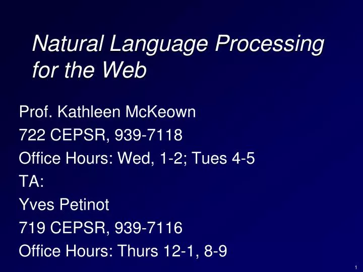 natural language processing for the web