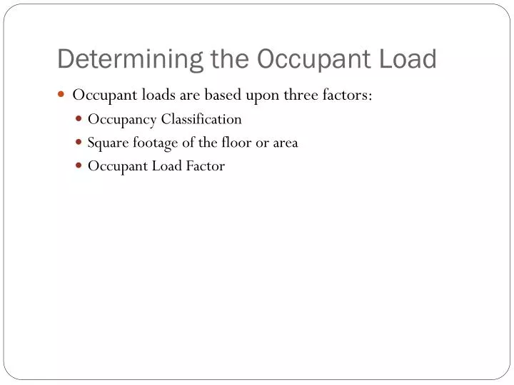 determining the occupant load