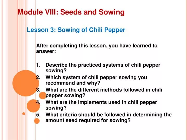 module viii seeds and sowing