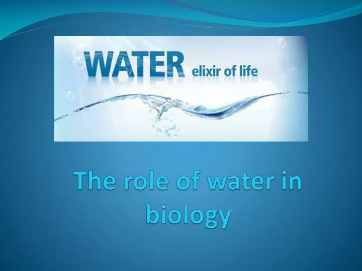 the role of water in biology