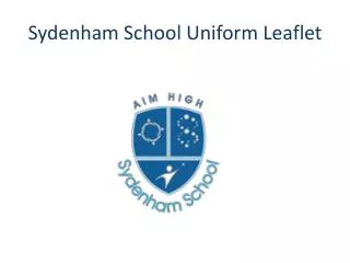 Sydenham School Uniform Leaflet