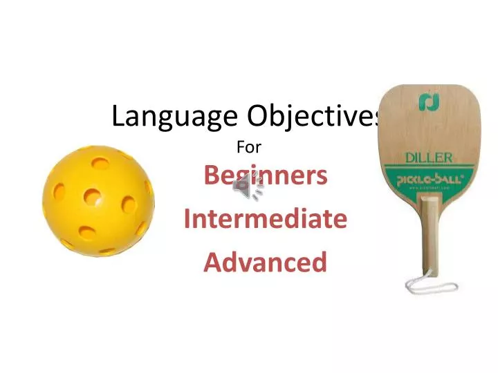 language objectives for
