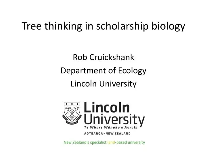 tree thinking in scholarship biology