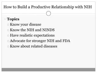 How to Build a Productive Relationship with NIH