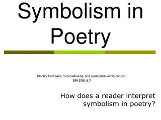 Symbolism in Poetry