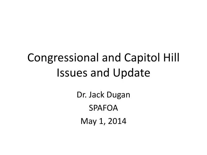 congressional and capitol hill issues and u pdate