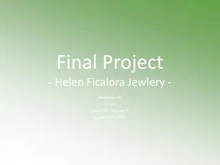 Final Project - Helen Ficalora Jewlery -