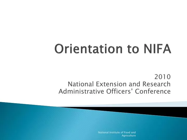 orientation to nifa