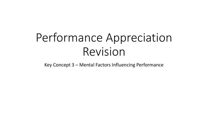 performance appreciation revision
