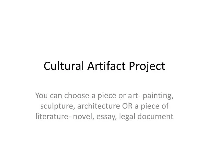 cultural artifact project