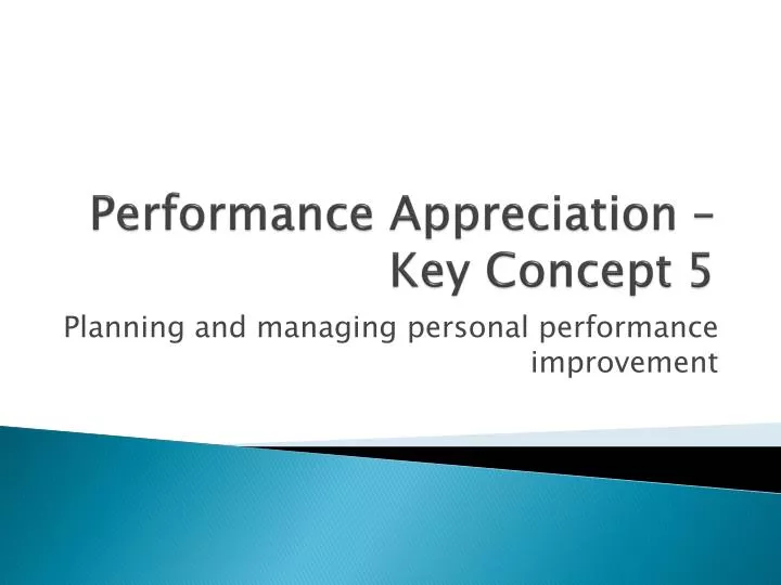 performance appreciation key concept 5