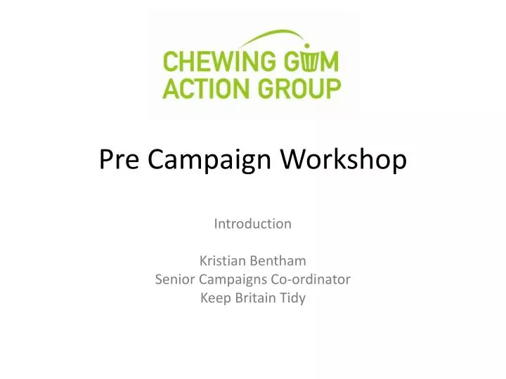 pre campaign workshop