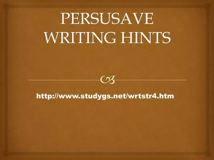 persusave writing hints