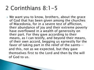 2 Corinthians 8:1-5