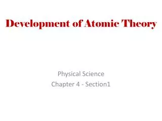 development of atomic theory
