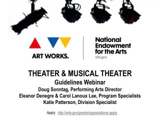 THEATER &amp; MUSICAL THEATER Guidelines Webinar Doug Sonntag, Performing Arts Director