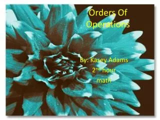 Orders Of Operations