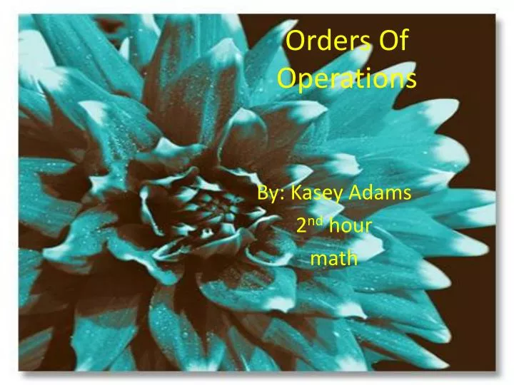 orders of operations