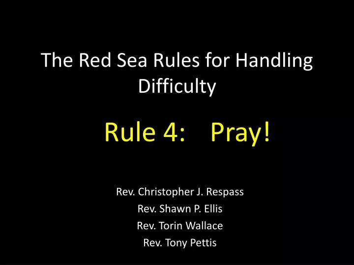 the red sea rules for handling difficulty