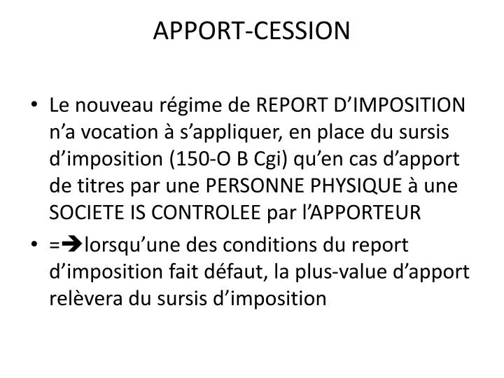 apport cession