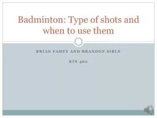 Badminton: Type of shots and when to use them