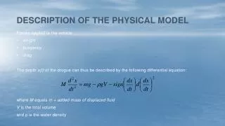 Description of the physical model