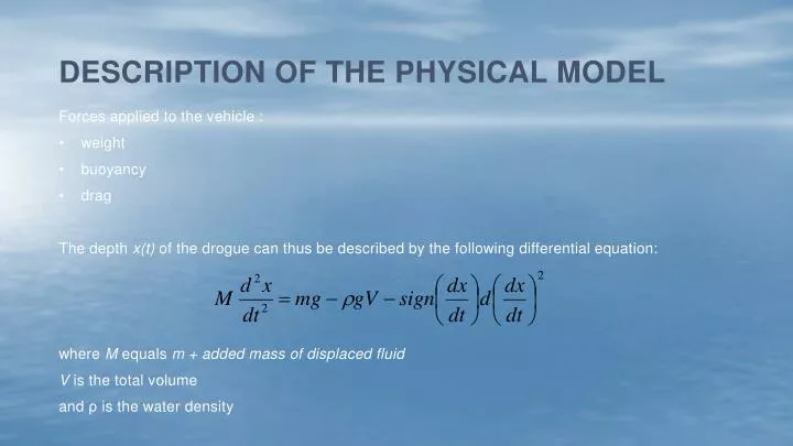 description of the physical model