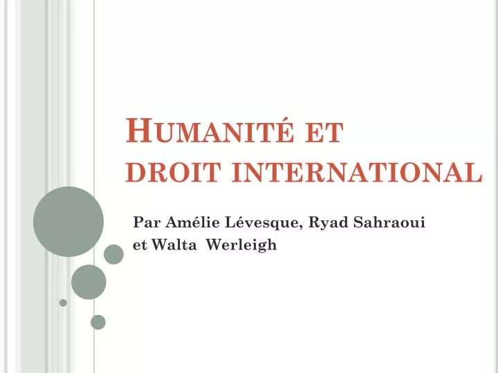 humanit et droit international