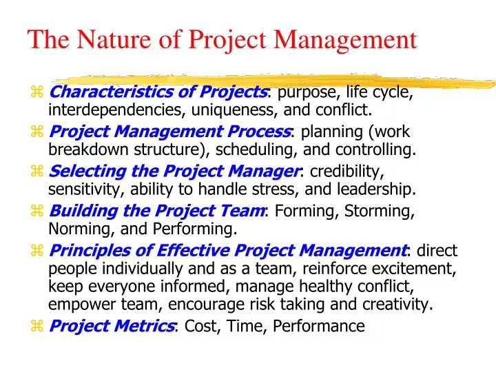 the nature of project management