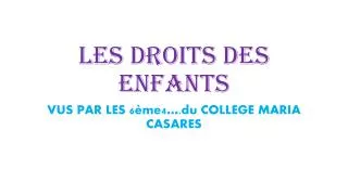 les droits des enfants