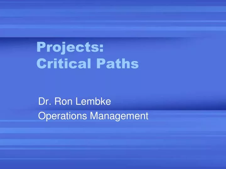 projects critical paths