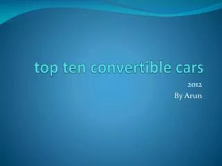 top ten convertible cars