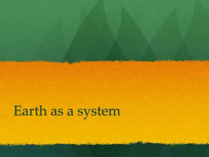 earth as a system